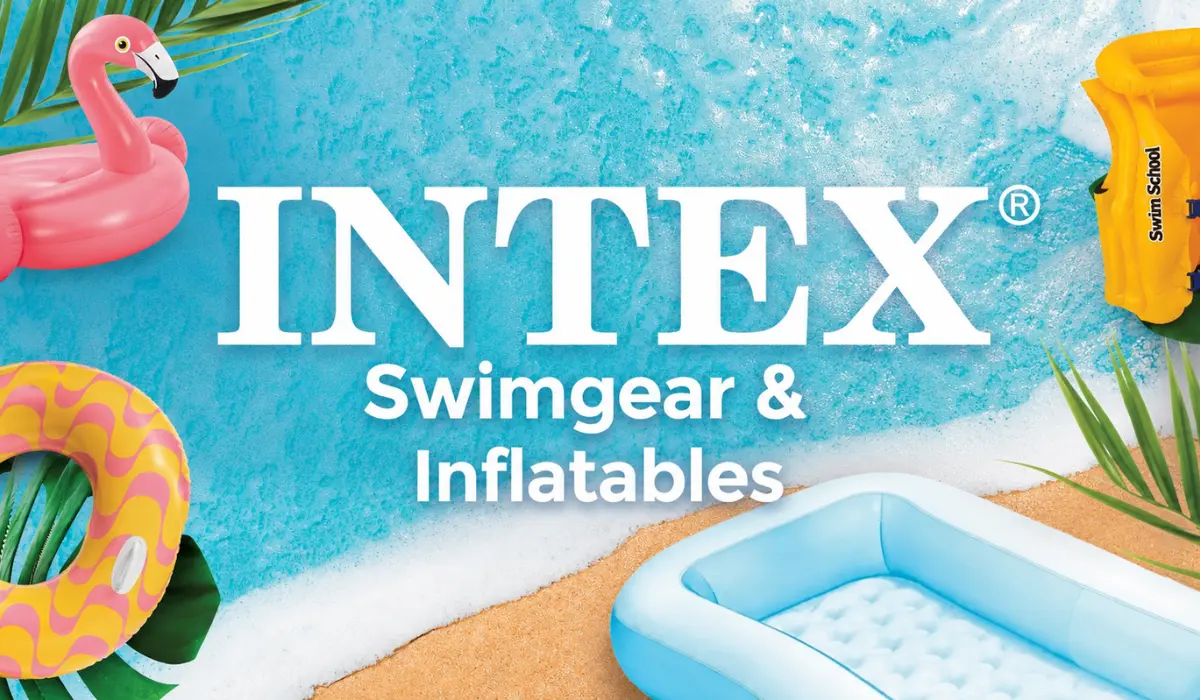 Intex pool and leisure products with the brand logo