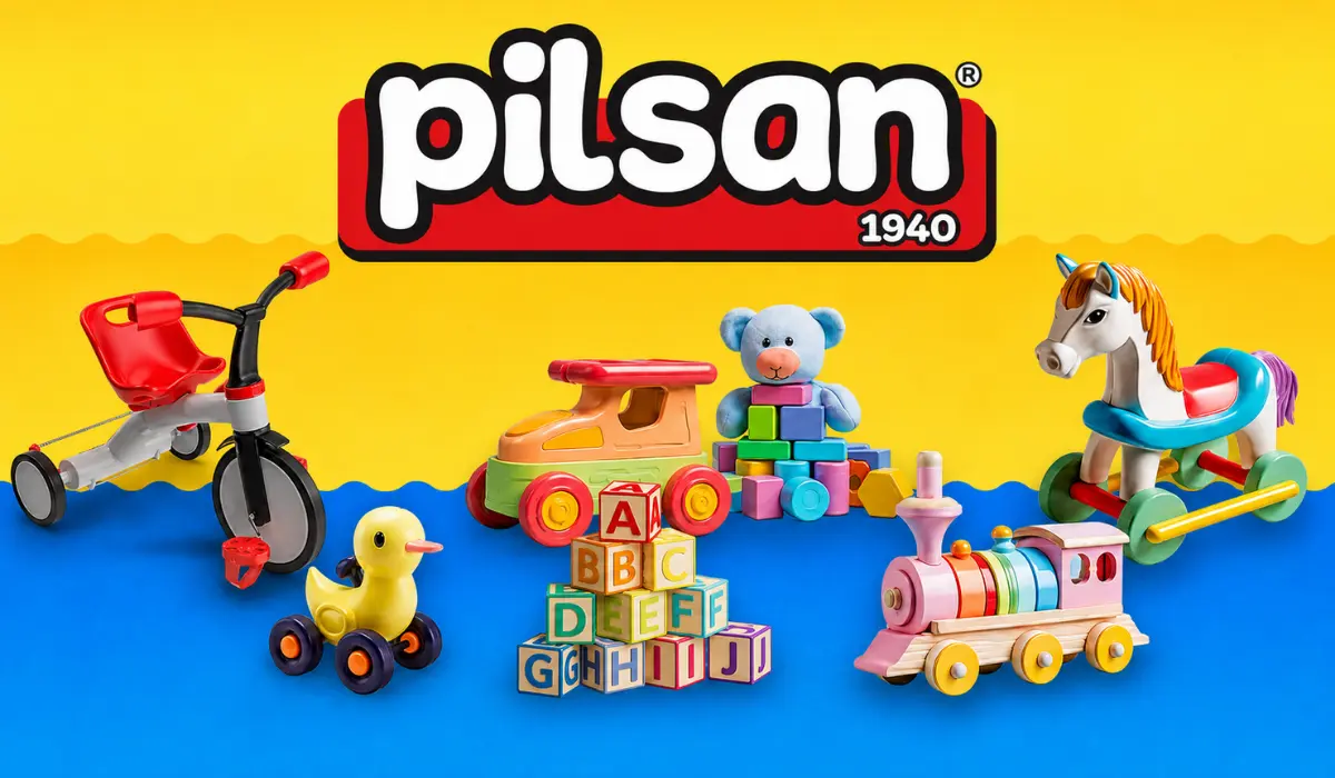 Pilsan ride-on and outdoor toys with the brand logo